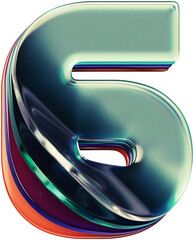 Poster - Abstract 3d rendered letter made of shiny glass layers