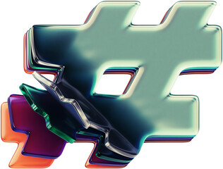 Poster - Abstract 3d rendered letter made of shiny glass layers