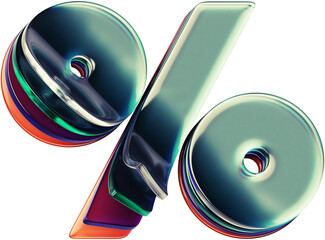 Poster - Abstract 3d rendered letter made of shiny glass layers