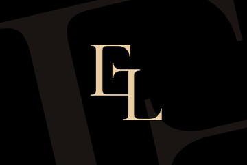 Wall Mural - el or le letter logo icon design. classic style luxury initials monogram.