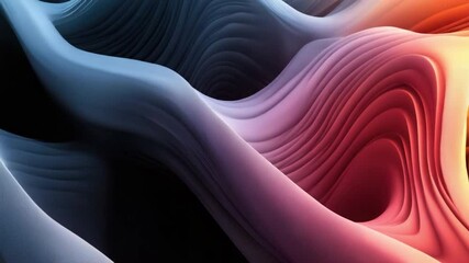 Poster - Abstract fluid art with vibrant colors flowing in smooth curves and waves creating an eye-catching visual composition