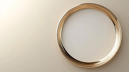 Aufkleber - Golden round frame shining on a beige background