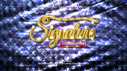 Poster - 3D signature gold text effect lettering