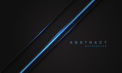 Poster - Abstract black shadow blue light line slash dynamic geometric design modern futuristic background vector