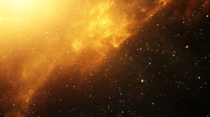 Leinwandbilder - Golden nebula and stars shining in the vastness of space