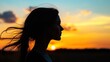 © wahyu bsbt - Silhouette of woman, sunset, freedom, profile view, outdoors, nature, inspirational, artistic photo
