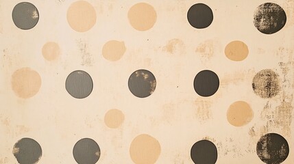 Leinwandbilder - Beige background with brown and gray polka dots forming a seamless pattern