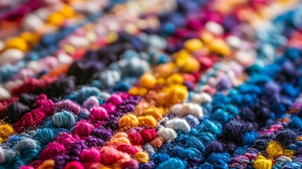 Poster - Colorful wool showing variety of colors in textile art