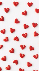 Poster - Red hearts forming a pattern on white background for valentine's day