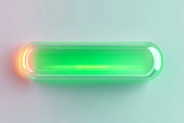 Poster - Futuristic digital green button with pulsing light effect
