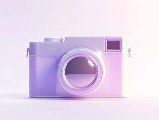 Poster - Lavender camera icon in minimalist design for creative projects