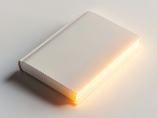 Poster - Minimalist pastel yellow hardcover book with soft illumination for educational design and digital branding