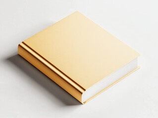 Poster - Pastel yellow hardcover book icon on white background for digital design and branding