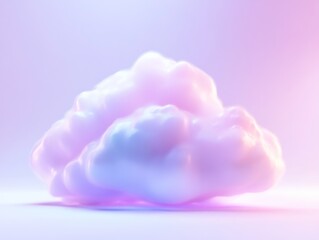 Poster - Pastel pink cloud icon with soft edges on gradient background for creative design