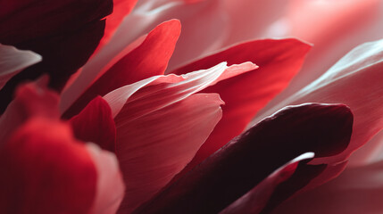 Poster - Abstract flower petals close up red and white floral design macro photography nature background image