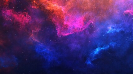 Wall Mural - A colorful nebula and stardust fills the endless space