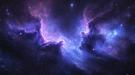 Wall Mural - A Beautiful Display of Cosmic Nebulae and Sparkling Celestial Stars