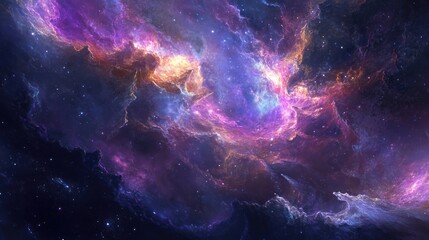 Wall Mural - A captivating image of space featuring nebula and stars