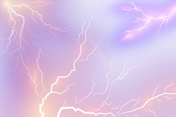 Poster - Illustrated glowing lightning isolated on white background.