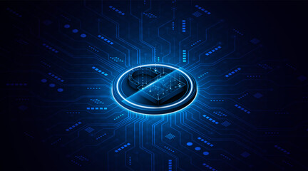 Fototapete - Lock icon. Cyber ​​security and data protection concepts and privacy. Innovative concept of advanced safety technology	