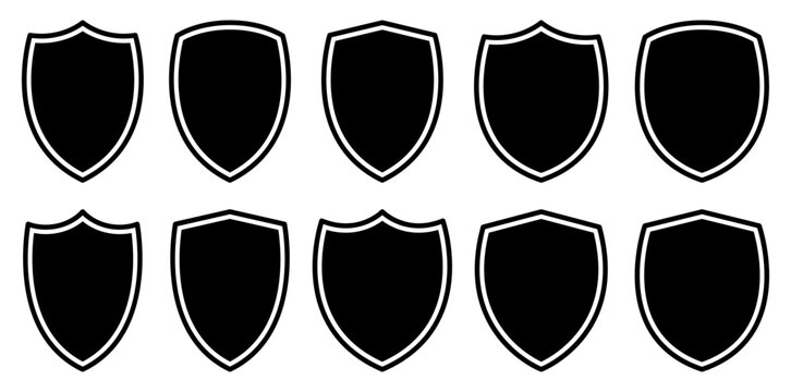 Shield icon isolated on white background