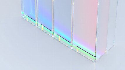 Fototapete - Futuristic blue light technology design vector illustration and prysmatic rainbow