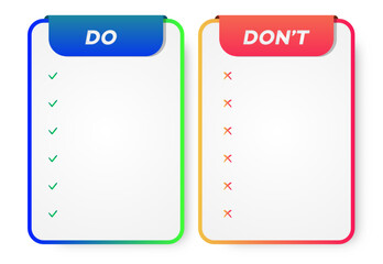 Wall Mural - Do and dont infographic template trendy style vector 10 eps