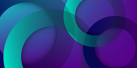 Poster - abstract overlapping lines and circles geometric background with gradient colors