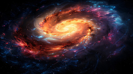 a mesmerizing spiral galaxy with glowing edges and vibrant cosmic colors, showcasing the beauty of t