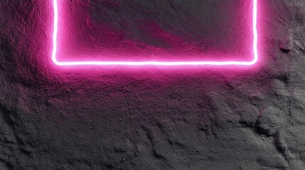 Wall Mural - striking neon light frame against textured dark background