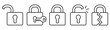 © Subhan - Lock icon set. Padlock open and closed. Locked and unlocked icon. Security symbol. Vector illustration.