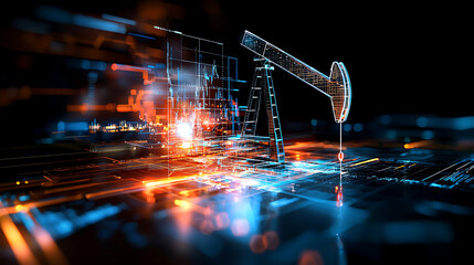 Poster - Oil industry innovation digital transformation in energy sector visual concept high-tech environment futuristic viewpoint