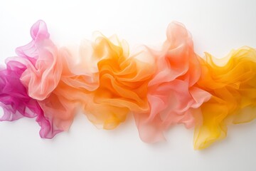 Leinwandbilder - Bright, flowing art displays layered gradients of orange, pink, and yellow, with a soft texture that invites exploration, all set against a clean background