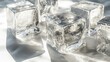 © PaulStudioTH - Melting silver cubes flowing like lava over satin surface, soft caustics and long shadows