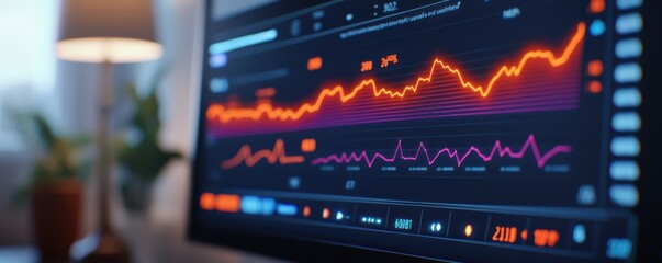 Poster - Analyzing growth trends in business data office environment infographic display digital insights