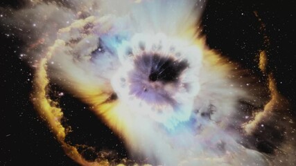 Wall Mural - Explore the vibrant hues of a cosmic nebula illuminating the universe
