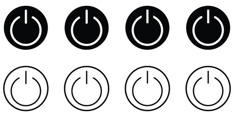 Fototapete - On-off icon icon set. Power off. Interface switch button concept. On off icon. Vector illustration. 