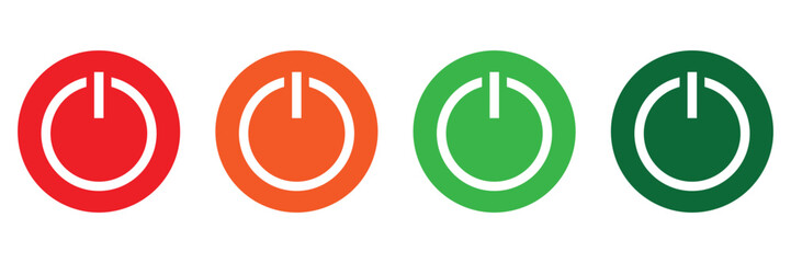 Fototapete - On-off icon icon set. Power off. Interface switch button concept. On off icon. Vector illustration. 