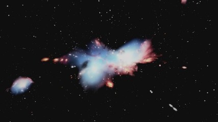 Wall Mural - Journey through the cosmic expanse of vibrant nebulas and stars