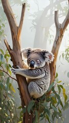 Poster - koala in tree