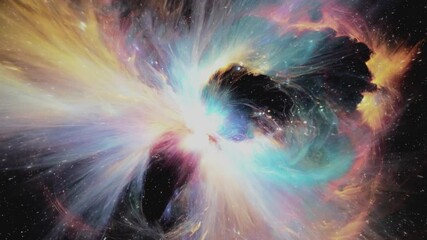 Wall Mural - journey through the vibrant colors of a cosmic nebula in deep space