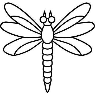 Stylized Sea Dragonfly Line Design