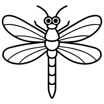 Stylized Sea Dragonfly Line Design