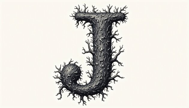 Letter J: A visually striking artistic rendering of the letter 
