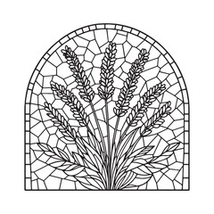  Elegant Lavender Flowers in Geometric Mosaic Frame Design Concept