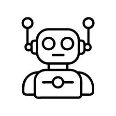 Poster - Vector line art robot illustration for ai technology and automation design concepts and robotics