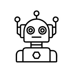 Poster - Illustration of a cute robot vector drawing for ai technology and automation concepts design