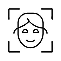 Poster - Face detection recognition scanner technology icon for security and biometric access system