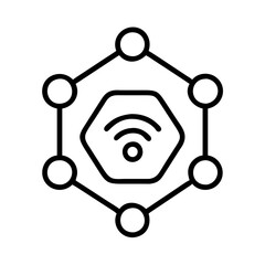 Poster - Network connection icon representing wireless technology and communication connectivity hexagon