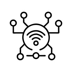 Poster - Smart home automation system icon for iot devices and wireless network connection technology
